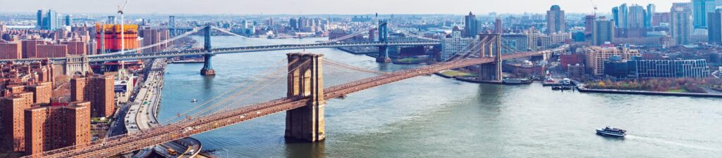 Aerial photo of the Brooklyn Bridge